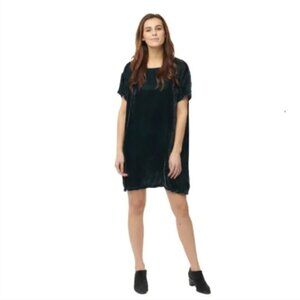 CP Shades Velvet Carolina Mini Shift Dress Womens Small Black Short Sleeve Rayon